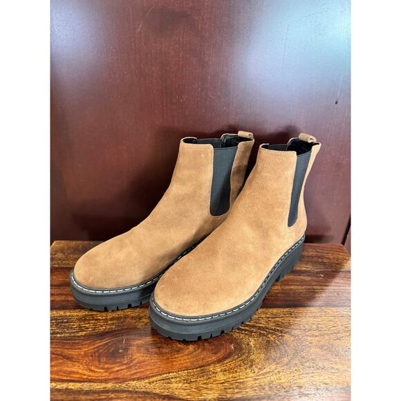 Marc Fisher Padmia Chelsea Boot Tan Suede Size 8.5 - Picture 5 of 8